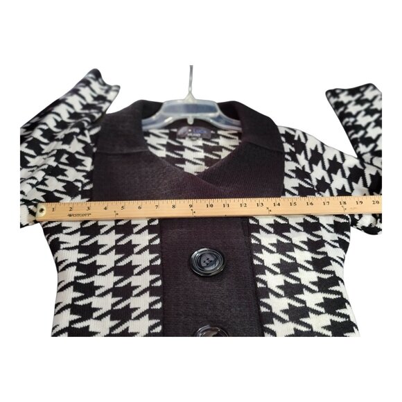P. Luca Milano Sweater Houndstooth Pattern Acrylic Long Sleeve Women's Sz Small - Picture 6 of 9